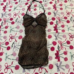Leopard Print Halter Dress